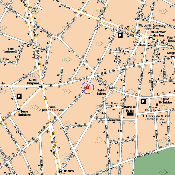 Plan des environs de la boutique